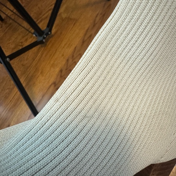 Joie Cream Ribbed Sweater Heeled Booties Size 6.5 - Picture 13 of 16